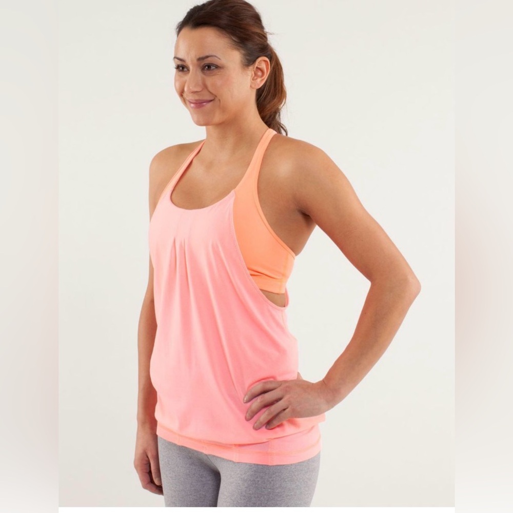 Lululemon Practice Freely Tank
Bleached Coral / Pop Orange